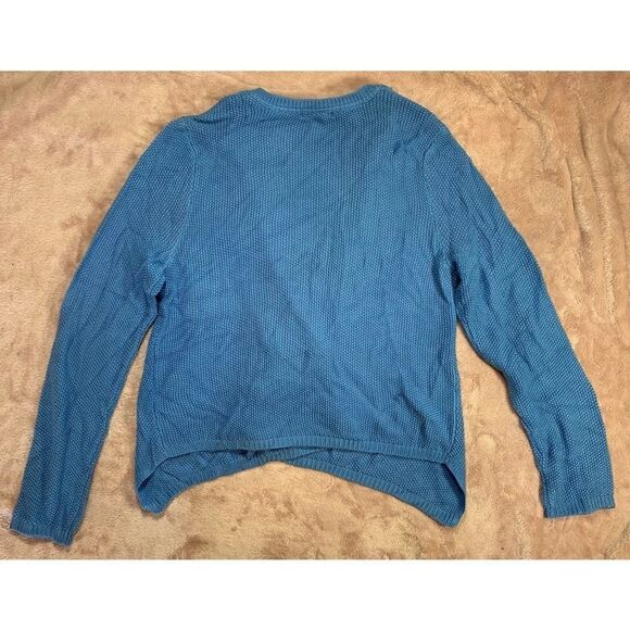 H&M Ribbed Knit Waterfall Cardigan Cauliflower Blue S - Picture 7 of 7